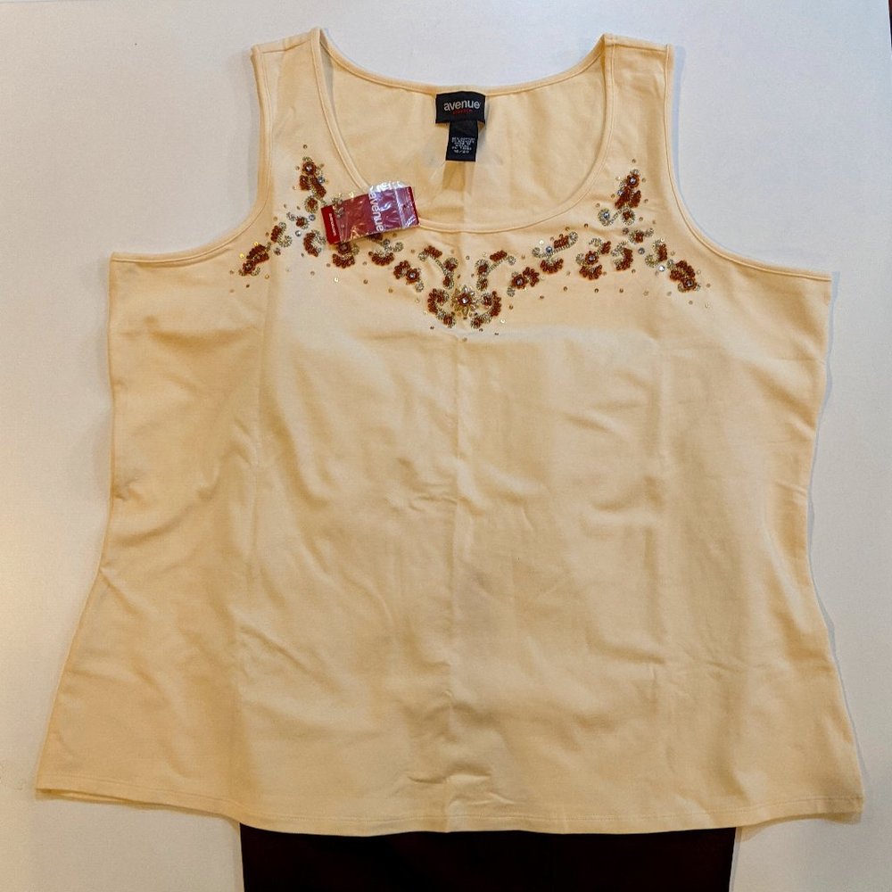 NWT - Elegant beaded design Tank Top